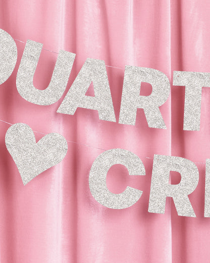 Crisis Averted Banner - silver glitter banner