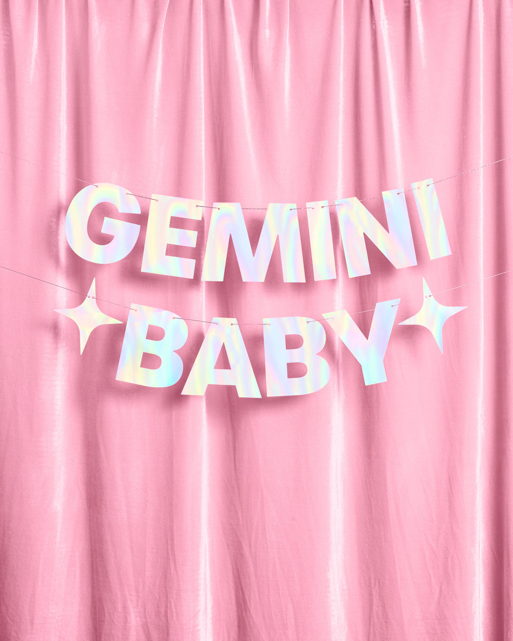 Gemini Baby Banner - iridescent foil banner