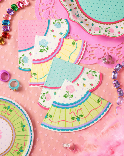 Tea Party Napkins - 24 pastel paper napkins