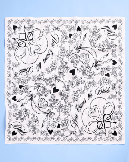 Classic Bride Headscarf - white silk bride head scarf