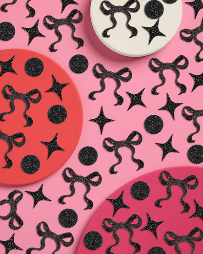 Little Black Bow Confetti - 200 pc glitter confetti