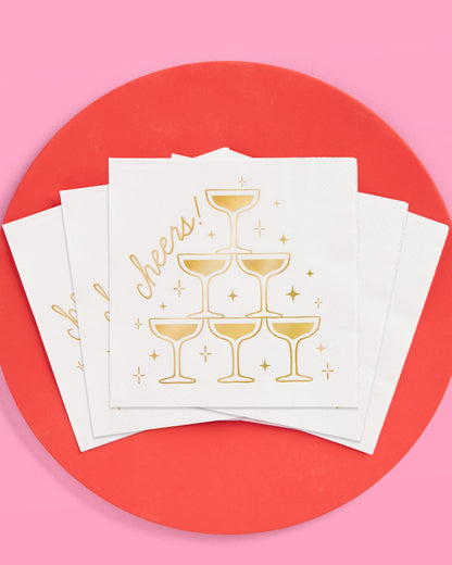 Gold Cheers Napkins - 50 foil napkins
