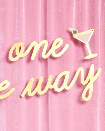 Tini One On The Way Banner - gold foil banner