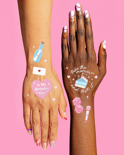 Birthday Era Tats - 50 temporary tattoos