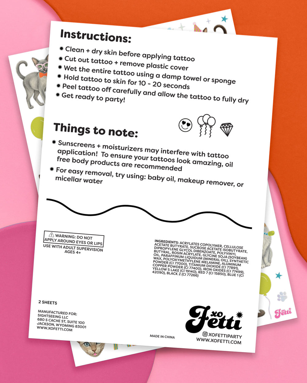 Cat Bday Tats - 54 temporary tattoos
