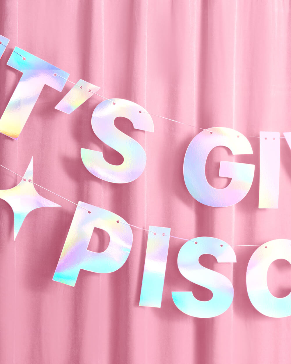 It's Giving Pisces Banner - iridescent foil banner