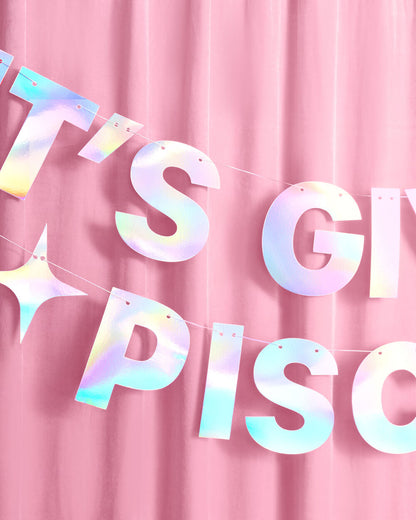 It's Giving Pisces Banner - iridescent foil banner