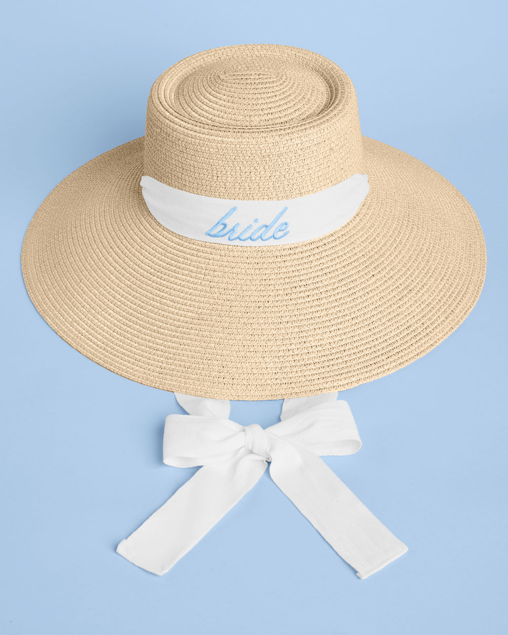 Bride Sun Hat - embroidered straw hat
