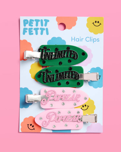Emerald City Clips - 4 acrylic clips