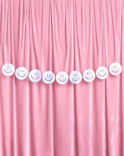 Smiley Banner - iridescent foil banner