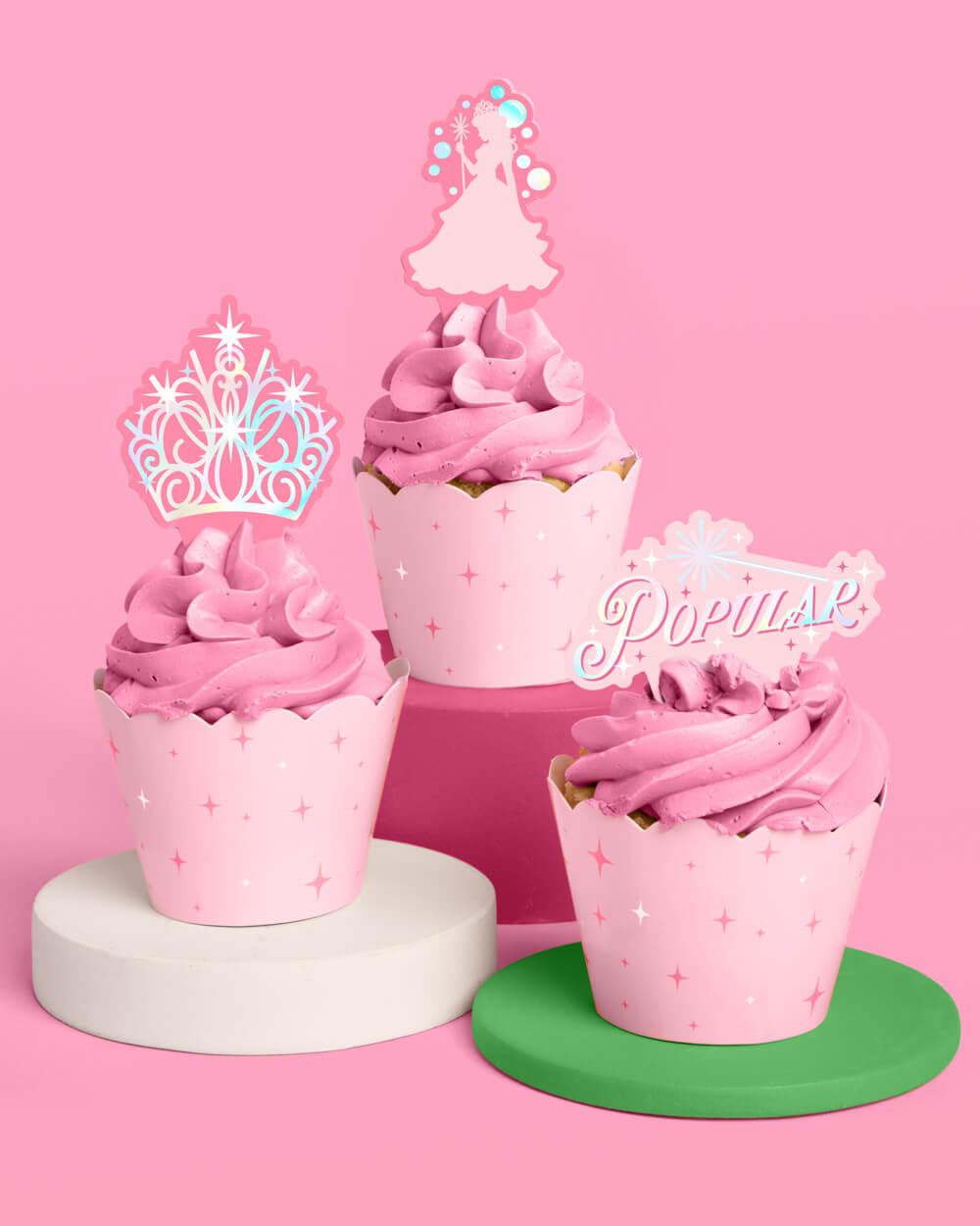 Emerald City Cupcake Set - 24 sets of liners + toppers