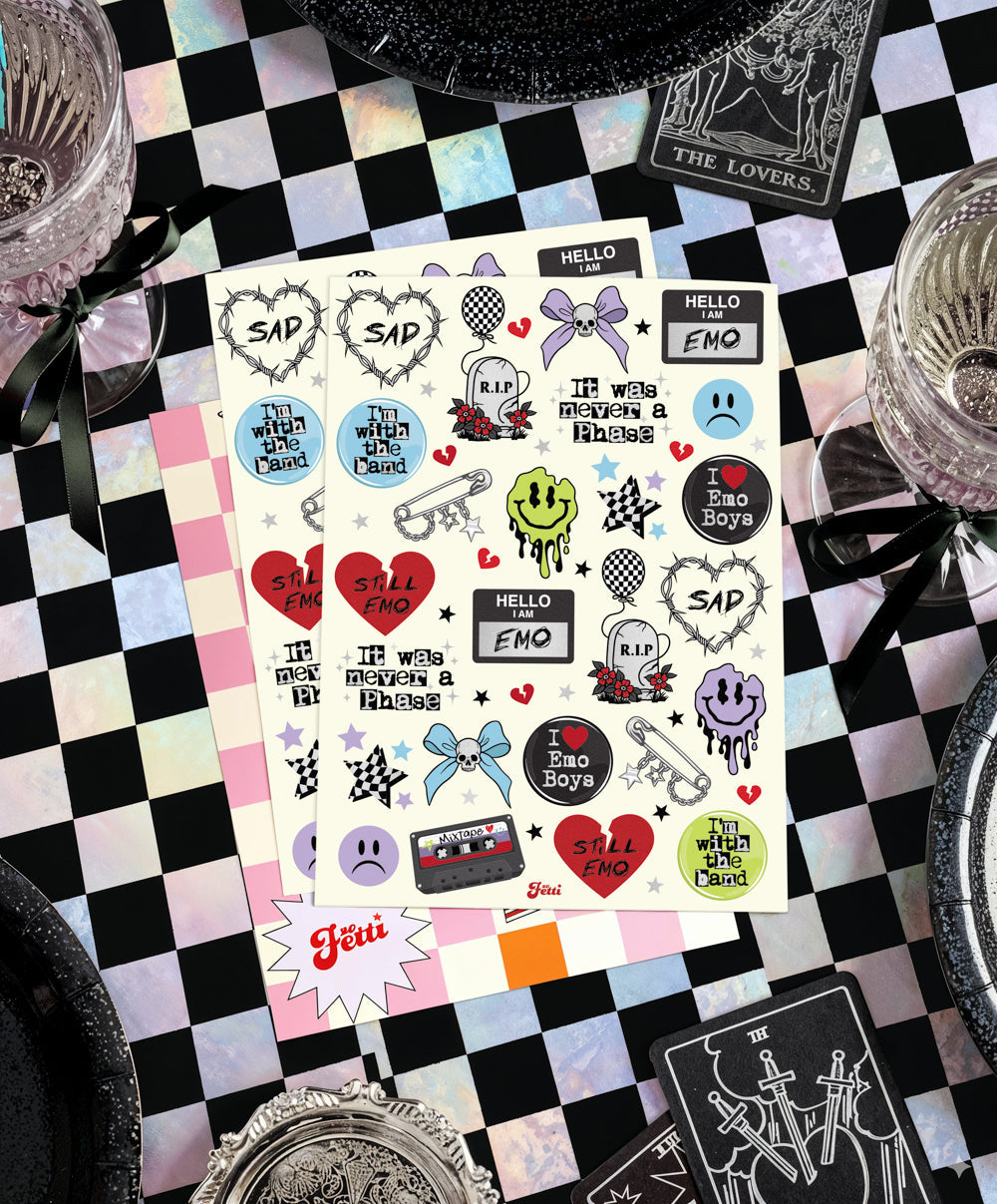 Emo Tattoos - 54 foil temporary tattoos