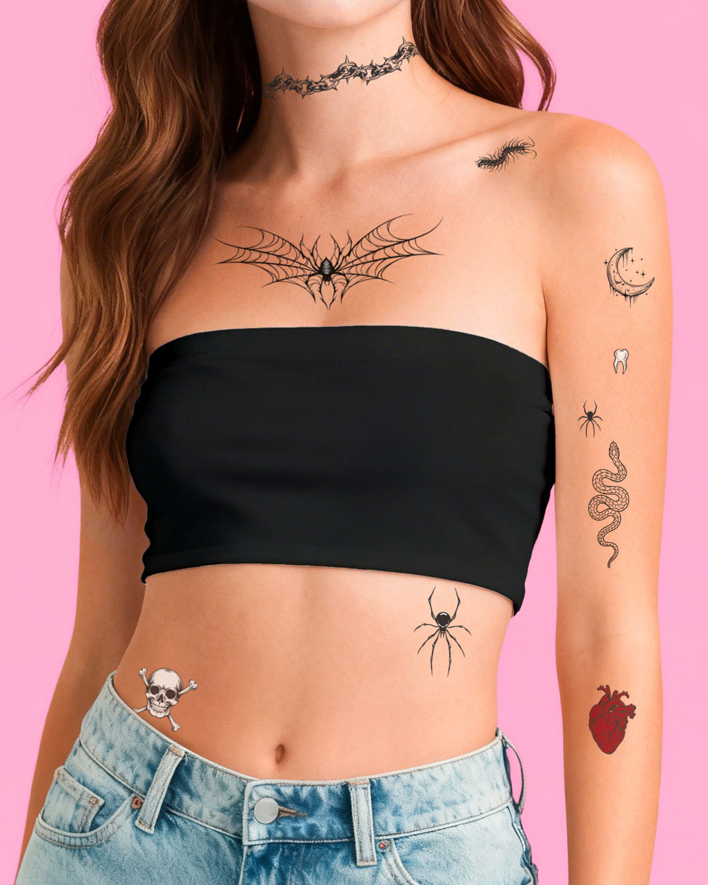 Goth Glam Tattoos - 4 sheet temporary tattoo set