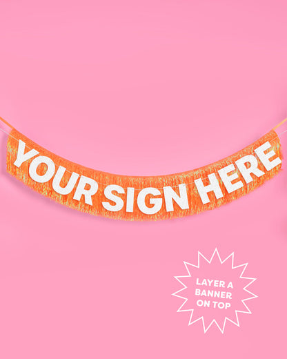 Showgirl Fringe Banner - iridescent banner