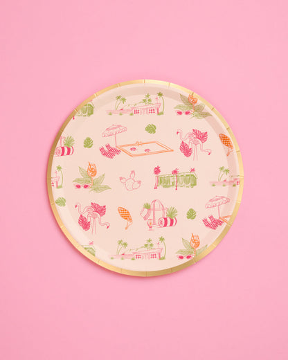 Palm Royale Plates - 32 paper plates, 2 sizes