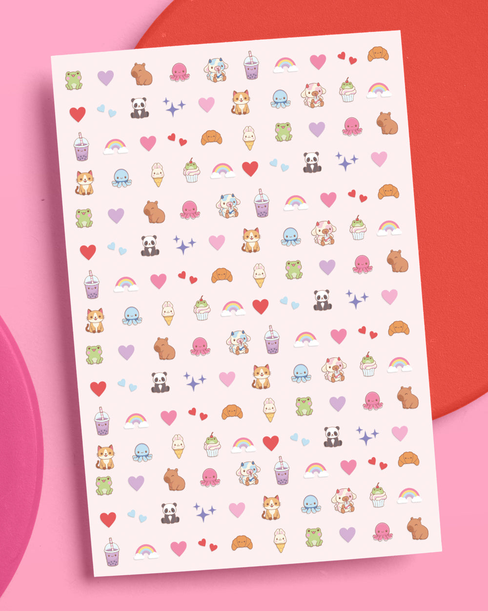 Kawaii Animals Nail Stickers - 600pc set