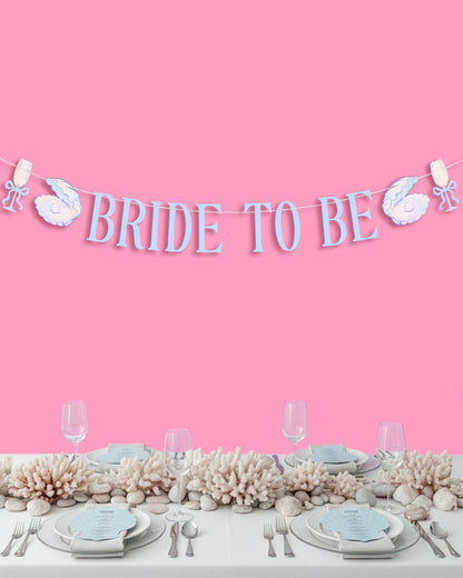 Seashells & Wedding Bells Banner - iridescent foil banner