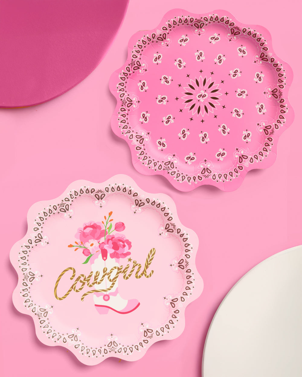 Cowgirl Plates - 24 foil paper plates