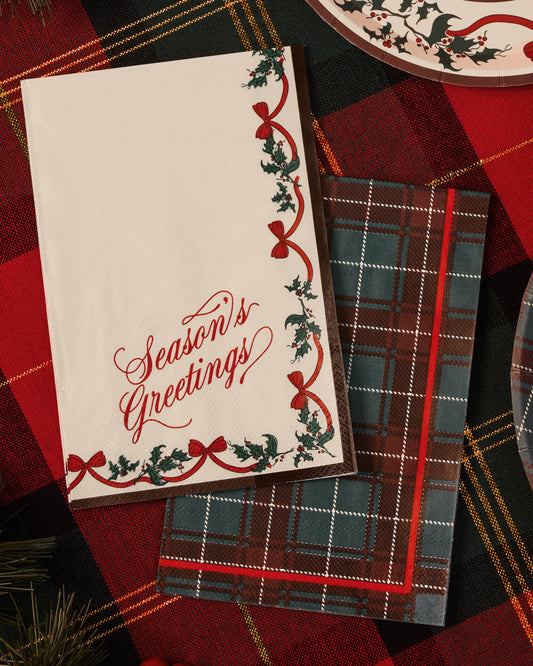 Season's Greetings Napkins - 24 paper napkins