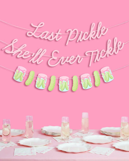 Last Pickle Banner - pink glitter banner