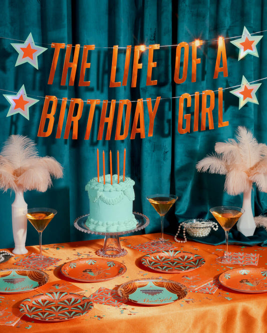 Showgirl Trio - plates, napkins + banner