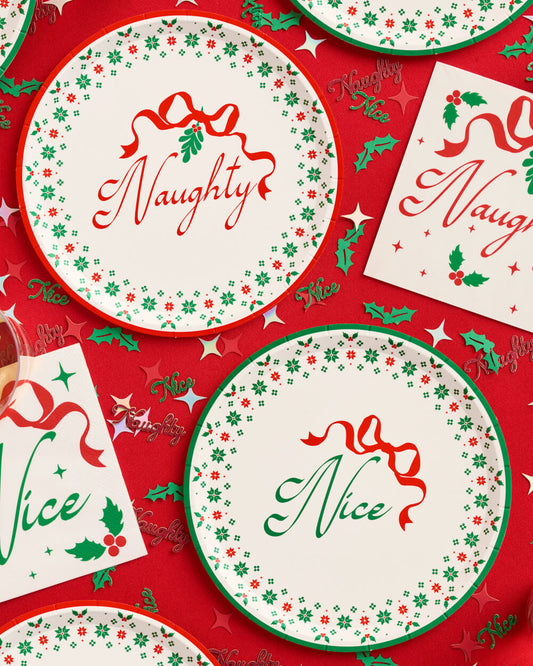 Naughty or Nice Plates - 10 or 24 paper plates