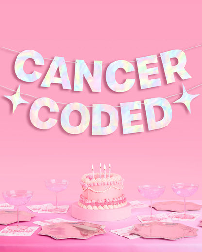 Cancer Coded Banner - iridescent foil banner