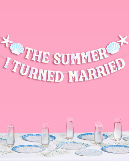 Summer I Turned Married Banner - iridescent banner