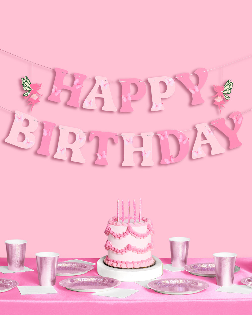 Garden Fairy Banner - 3D paper banner