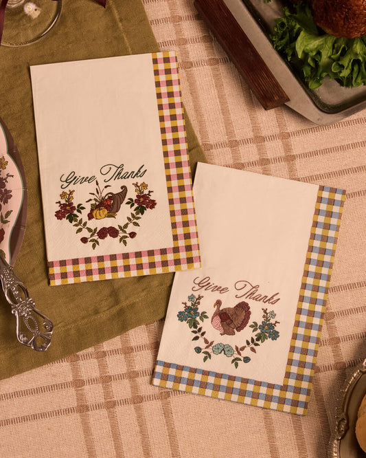 Give Thanks Harvest Napkins - fall themed napkins