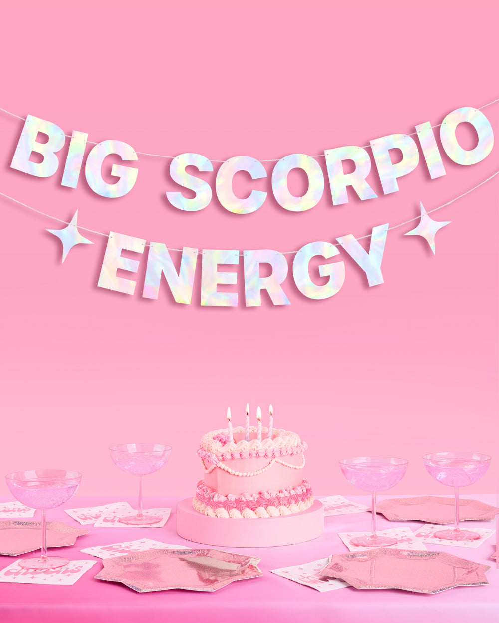 Big Scorpio Energy Banner - iridescent foil banner