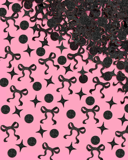 Little Black Bow Confetti - 200 pc glitter confetti