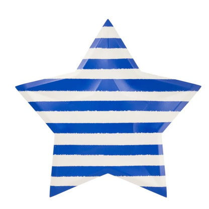Striped Star Paper Plate - 9.5"