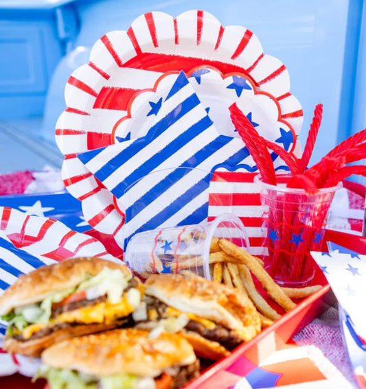 Striped Star Paper Plate - 9.5"