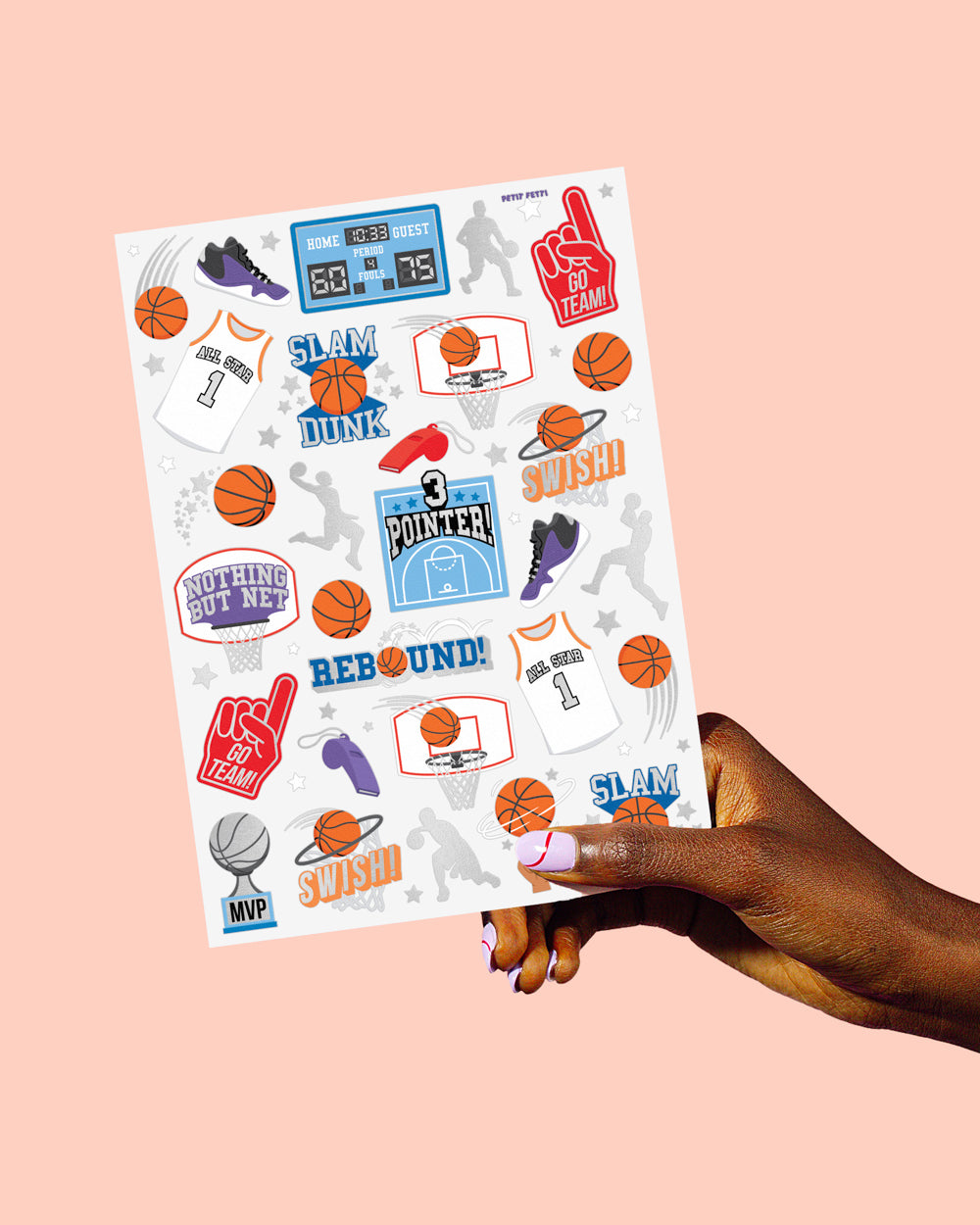 Basketball Tats - 58 foil temporary tattoos