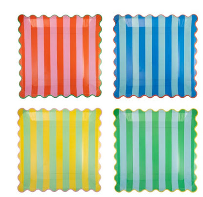 Bright Striped Plate Set