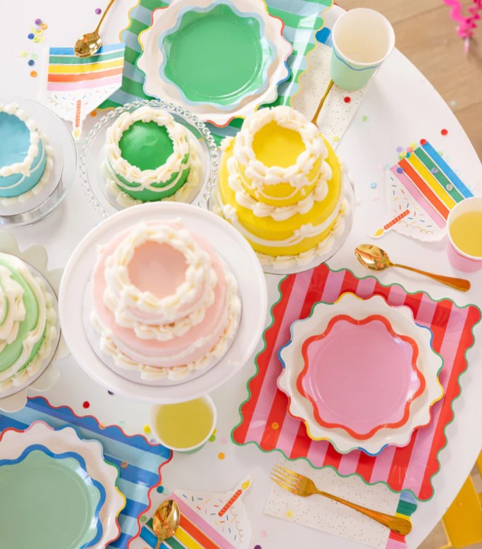 Bright Striped Plate Set