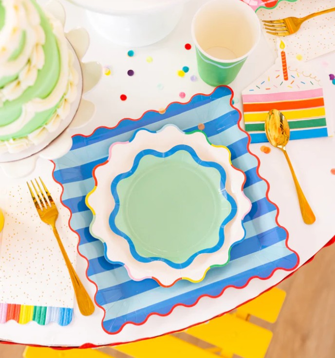 Bright Striped Plate Set