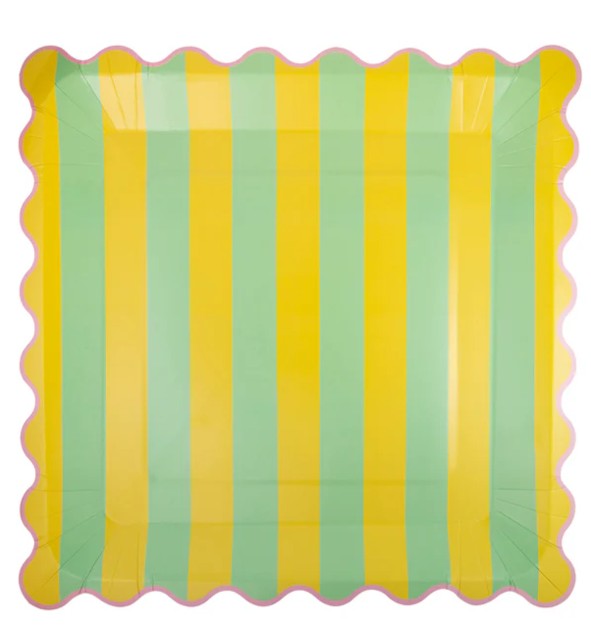 Bright Striped Plate Set