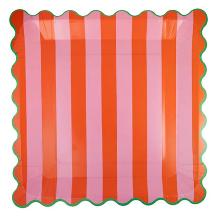 Bright Striped Plate Set