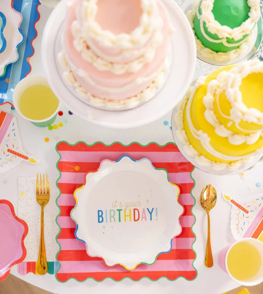 Bright Striped Plate Set