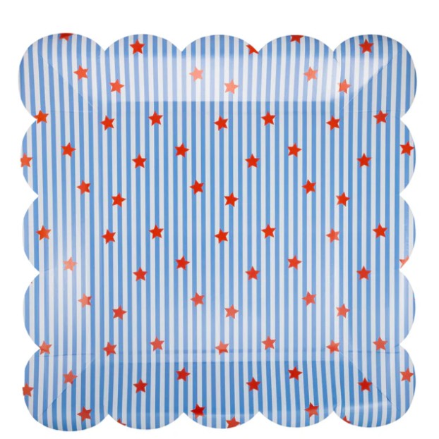 Stripes and Stars Paper Plate - 10"