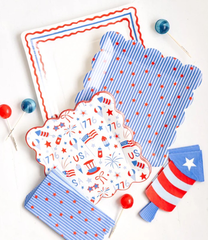 Stripes and Stars Paper Plate - 10"