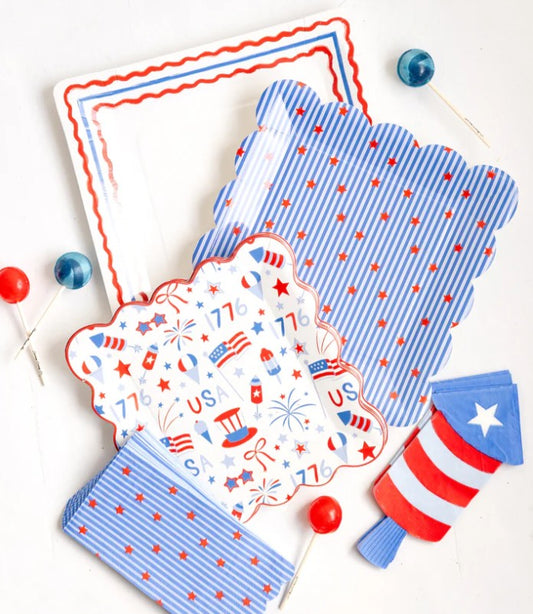 Stripes and Stars Paper Plate - 10"