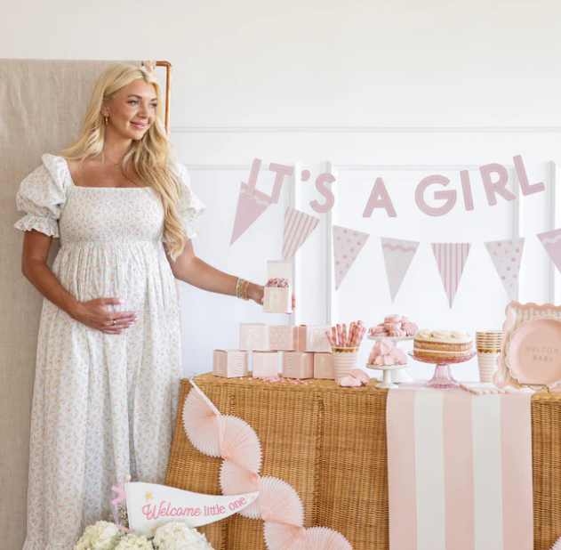 Pink Striped Table Runner
