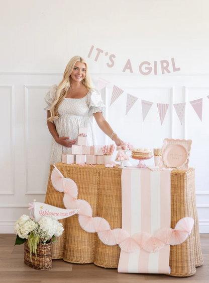 Pink Striped Table Runner
