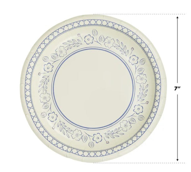Pembroke Floral 7" Paper Dessert Plate