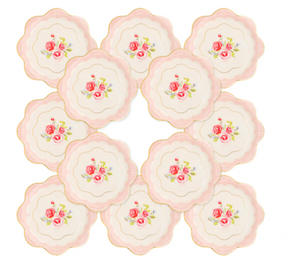 Tea Party Scalloped Round Paper Plate