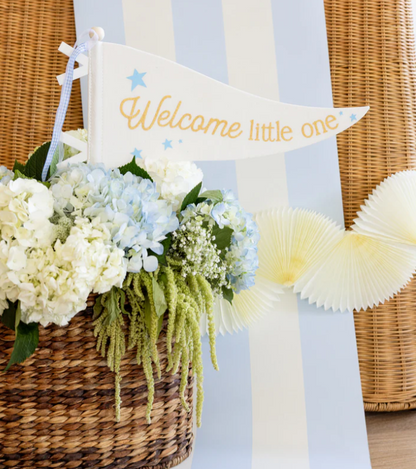 Welcome Little One Blue Pennant