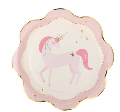 Pink Unicorn Ruffle Edge Plate